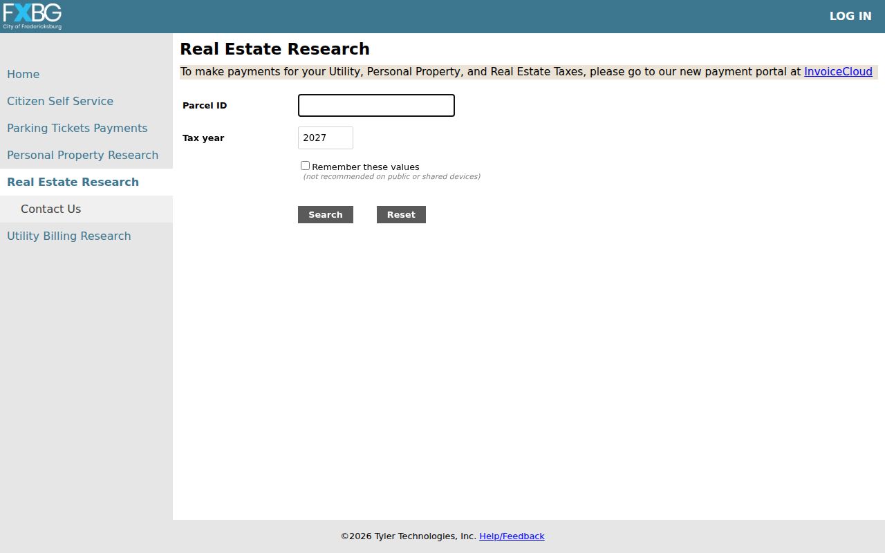 Fredericksburg ZIP code directory city real-estate research form