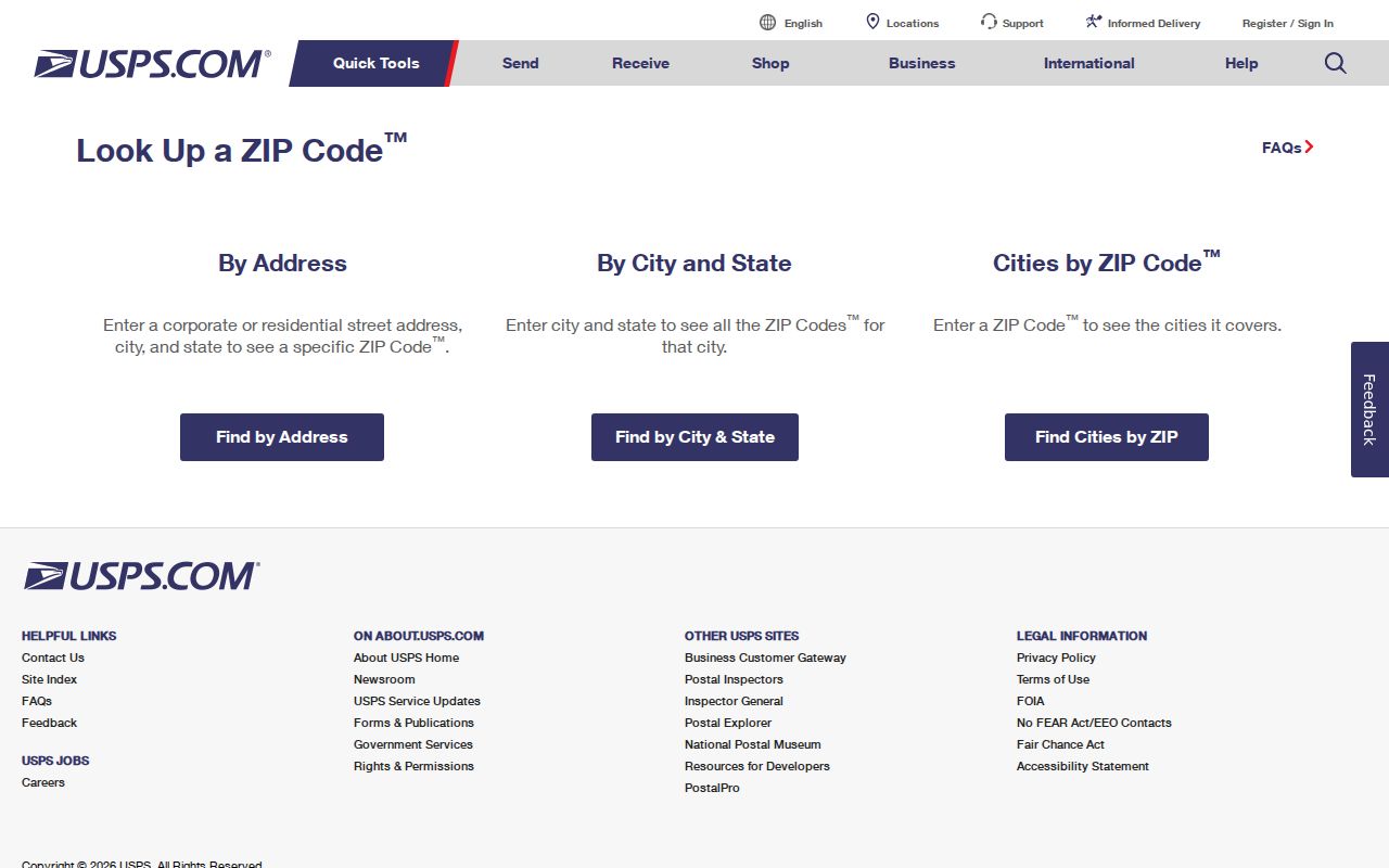 Fredericksburg ZIP code directory USPS address lookup