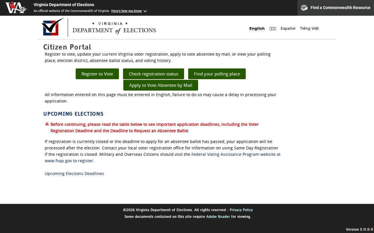 Fredericksburg residents directory Virginia voter information portal